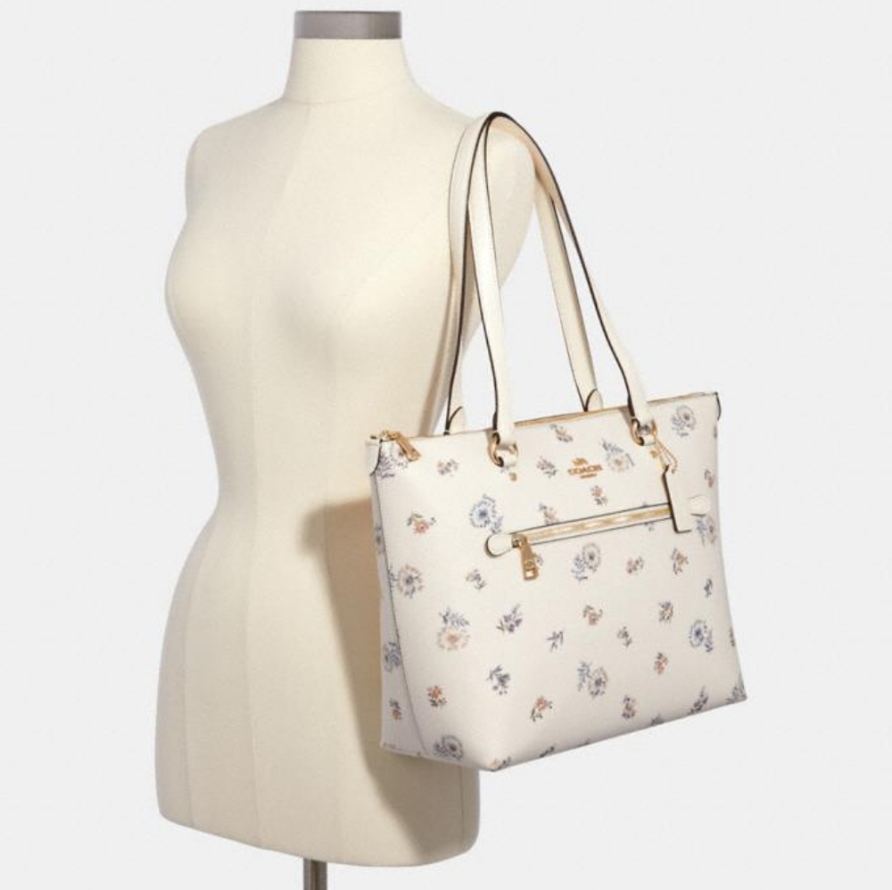 Coach Dandelion Floral Print Gallery Tote Im/Chalk - Picture 2 of 9